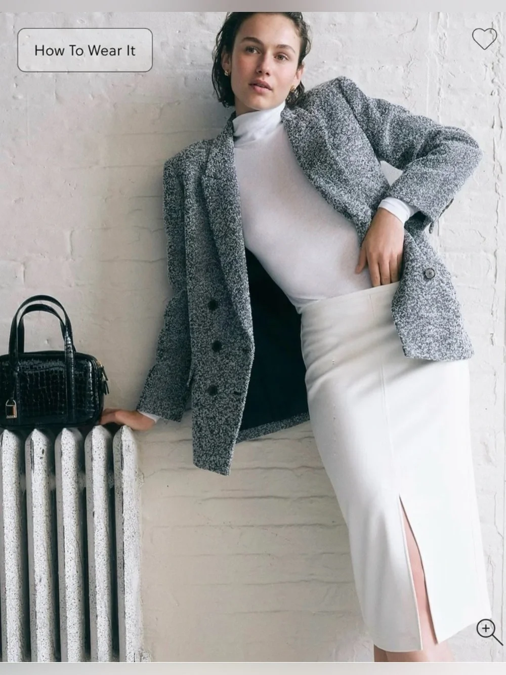 J.Crew Pencil midi skirt in four-season stretch in ivory